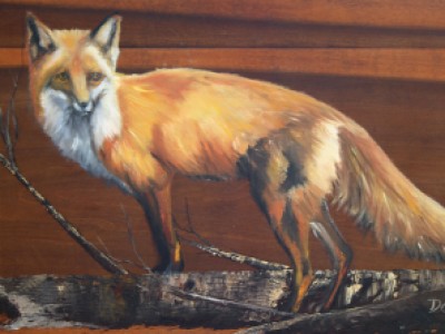 Middleburg Fox and Log